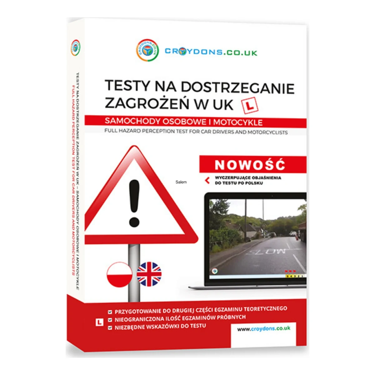 Na 2-gą część egz. teoretycznego <br> "KLIPY NA DOSTRZEGANIE ZAGROŻEŃ W UK PO POLSKU” EDYCJA 1 Dwujęzyczne materiały Croydons, wydanie 2026/27